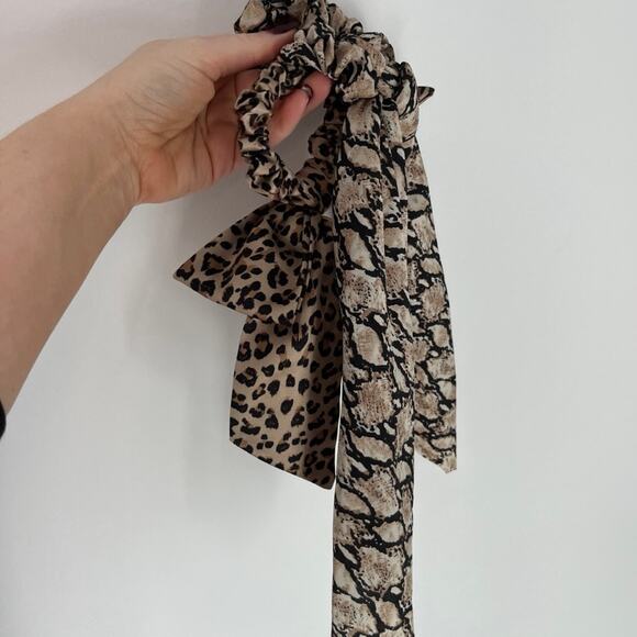 Bundle of 2 Silky Animal Print Hair Scrunchies - Picture 2 of 2